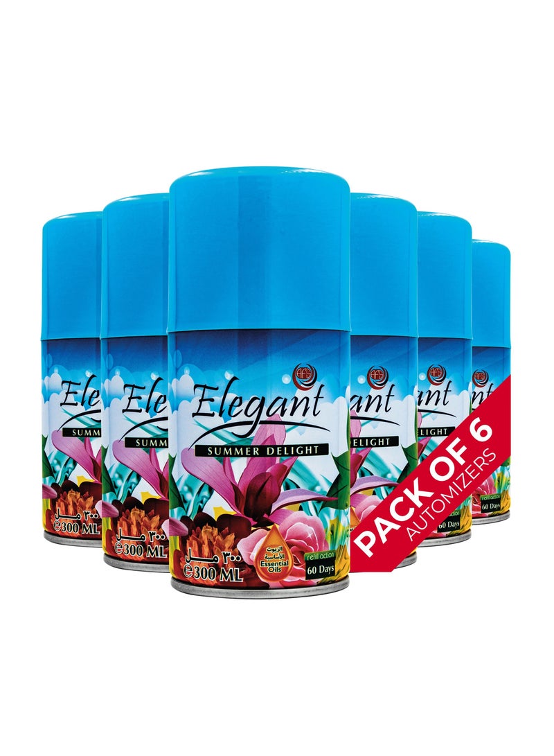 6 Piece SUMMER Delight Automatic Refill Spray Set 300ml