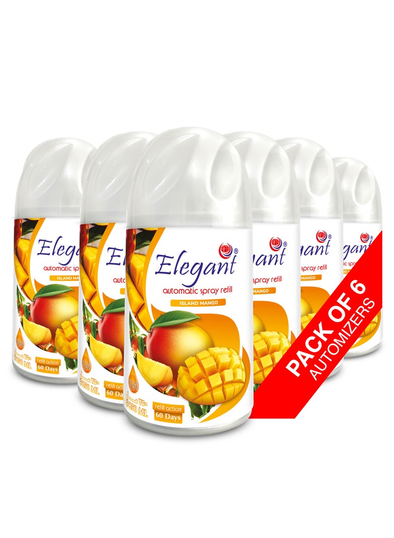 6 Piece Island Mango Automatic Refill Spray Set 250ml