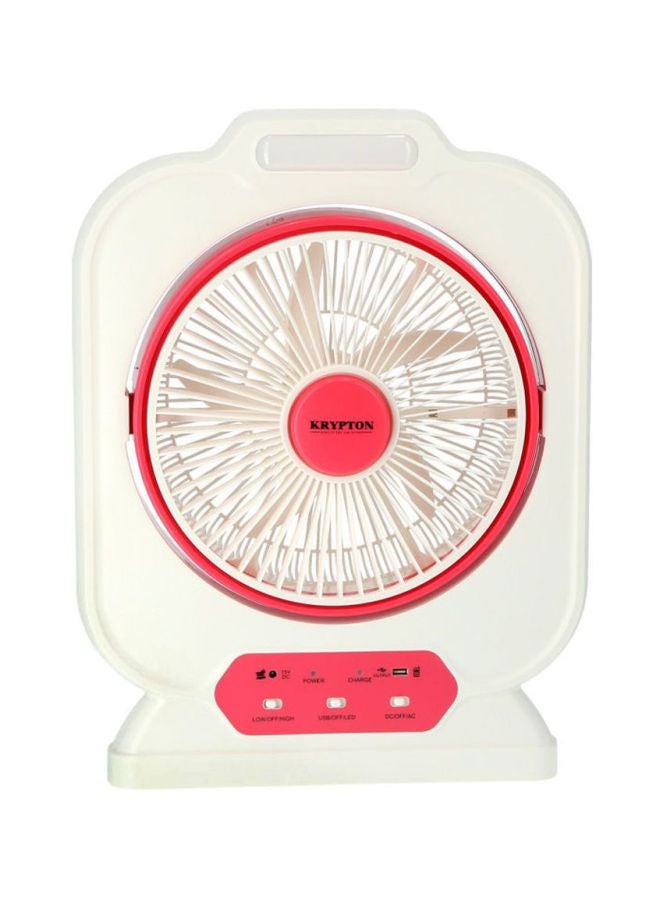 12 Inch Rechargeable Box Fan With LED Night Light KNF111 White/Pink