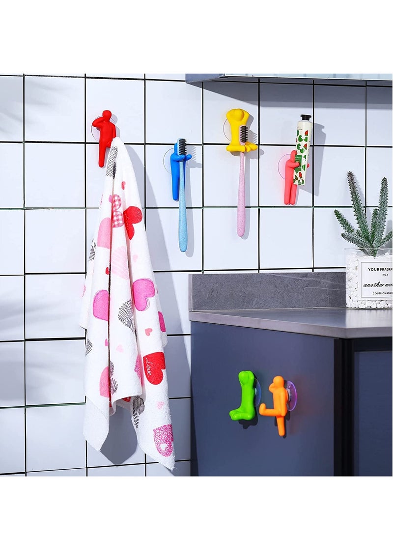 Colorful Toothbrush Holder Set Perfect For Motivating Your Children To Brush Their Teeth Pack Of 4 Suction Cup Hooks