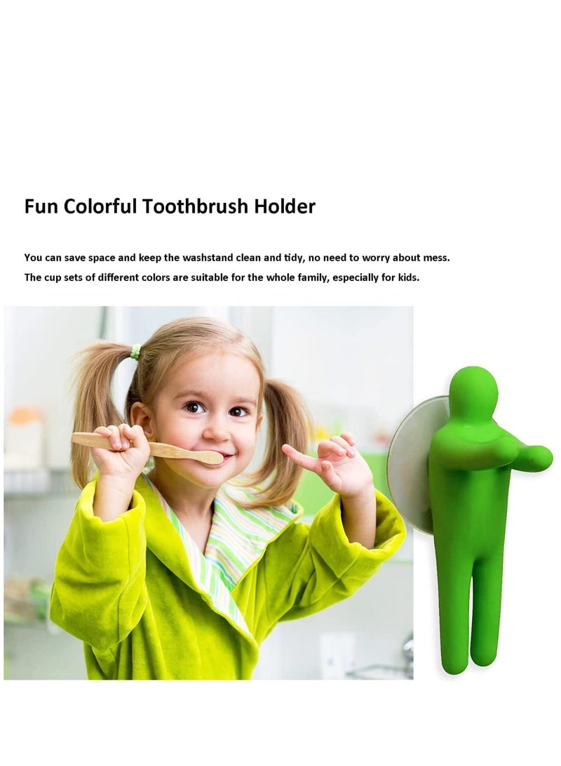 Colorful Toothbrush Holder Set Perfect For Motivating Your Children To Brush Their Teeth Pack Of 4 Suction Cup Hooks