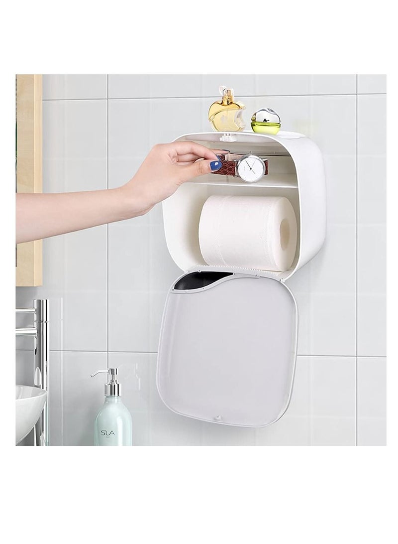 Paper Towel Dispenser, Wall Mounted Paper Towel Holder Dispenser Bathroom Toilet Tissue Dispenser for Home Kitchen Paper Towel Dispenser Hotel Food Service Facilities Toilet Tissue Dispenser (White)