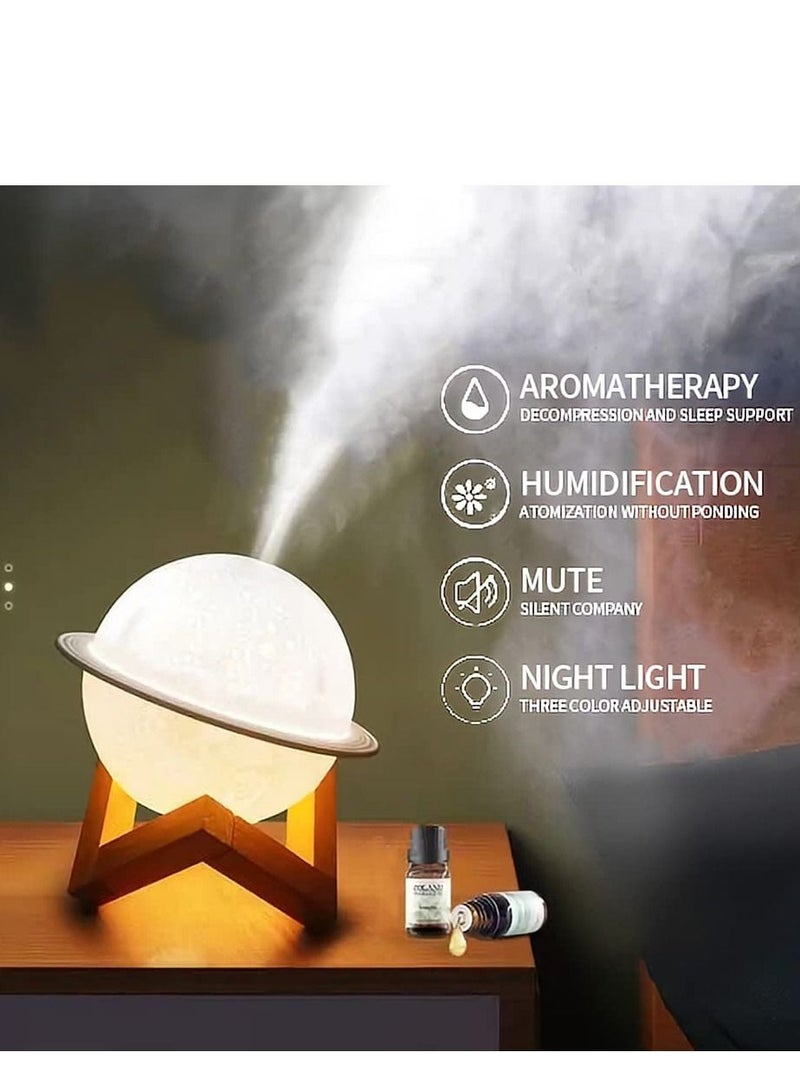 Moonlight Mini Humidifier, Cool Mist Humidifier with USB 3 Colours LED Night Light for Bedroom, Children's Bedroom, Desk, Silent