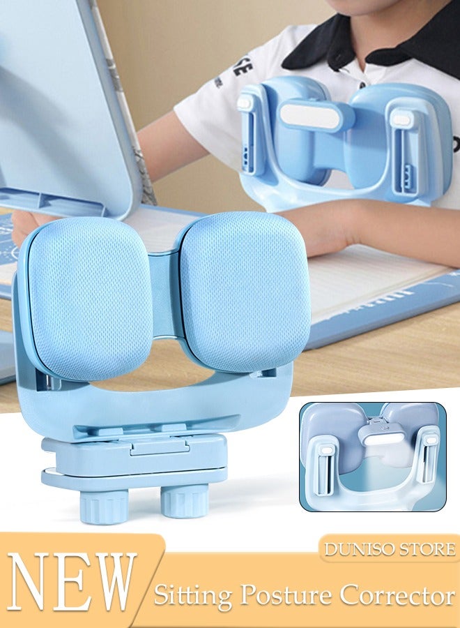 Kids Sitting Posture Corrector and Ergonomic Desk Writing Posture Corrector, ABS Present Height Good Stability Posture Corrector, Detachable Nap Pillow with Holder for Kids