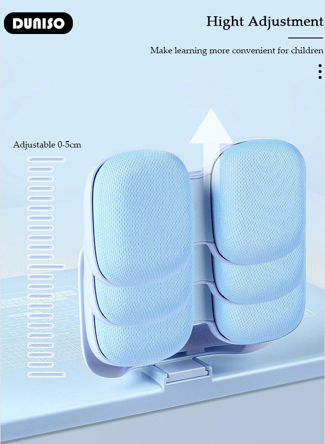 Kids Sitting Posture Corrector and Ergonomic Desk Writing Posture Corrector, ABS Present Height Good Stability Posture Corrector, Detachable Nap Pillow with Holder for Kids