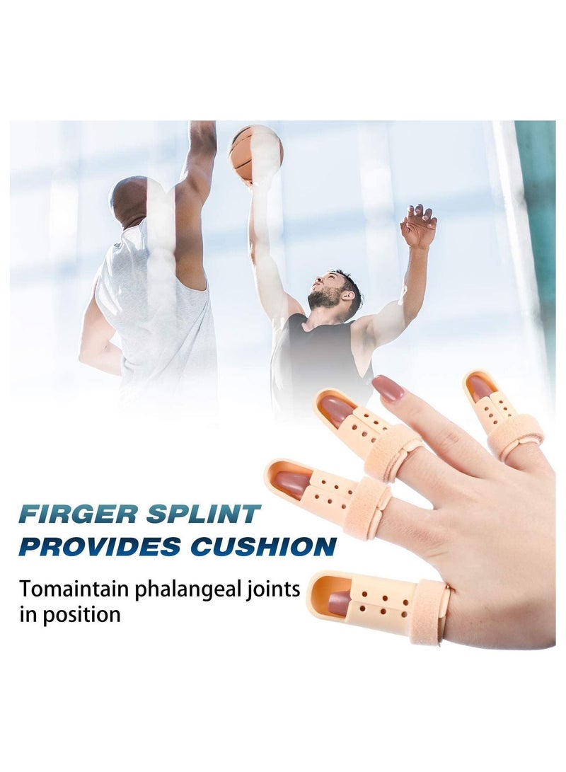 Finger Splint Mallet 10 Pieces Support Brace Plastic Protector for Adjustable Immobilizer Basketball Joint Protection 5 Sizes