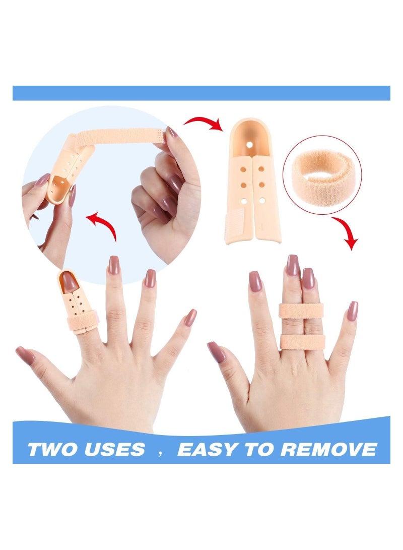 Finger Splint Mallet 10 Pieces Support Brace Plastic Protector for Adjustable Immobilizer Basketball Joint Protection 5 Sizes