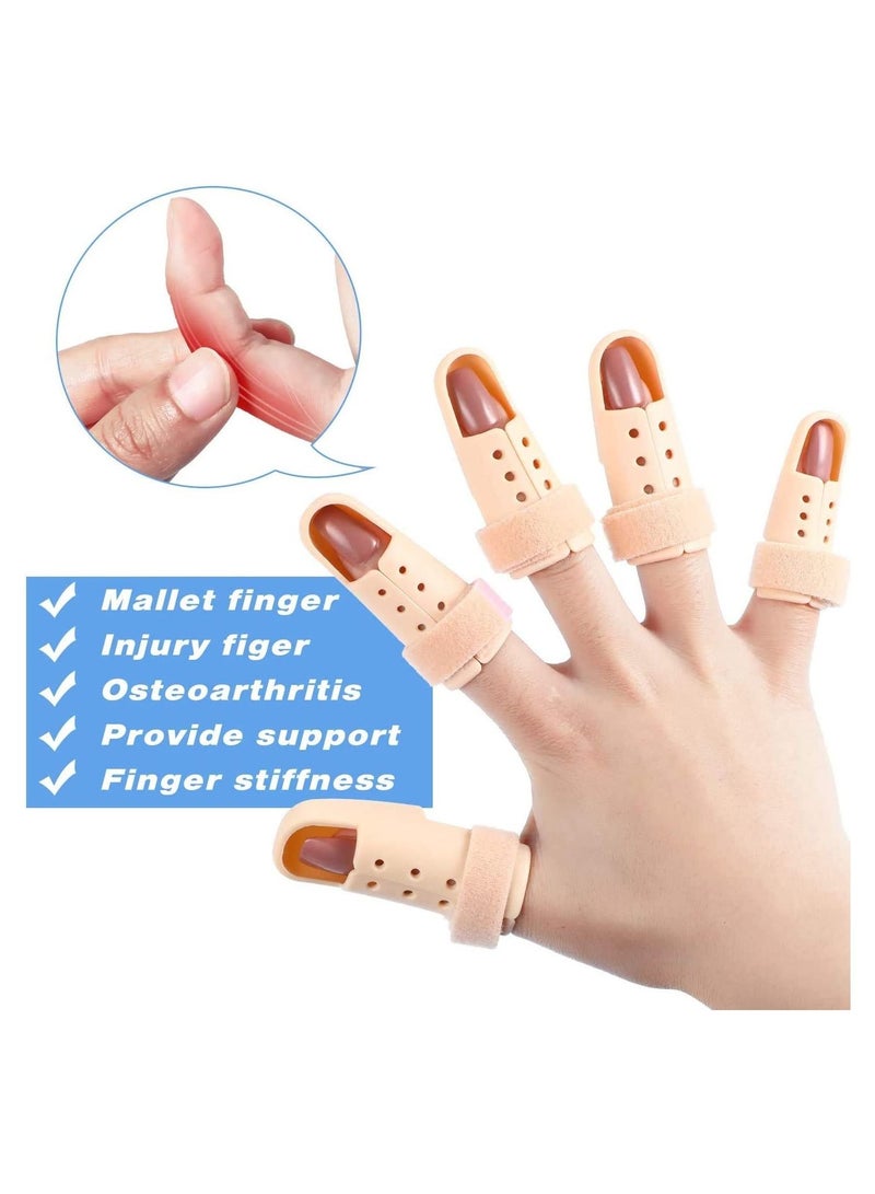 Finger Splint Mallet 10 Pieces Support Brace Plastic Protector for Adjustable Immobilizer Basketball Joint Protection 5 Sizes