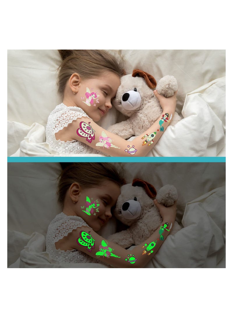 Luminous Temporary Tattoos Stickers Party Bag Fillers for Kids Children Birthday Favours Gifts Girls Boys Toys Games Stuff Supplies 380 Styles 30 Sheets