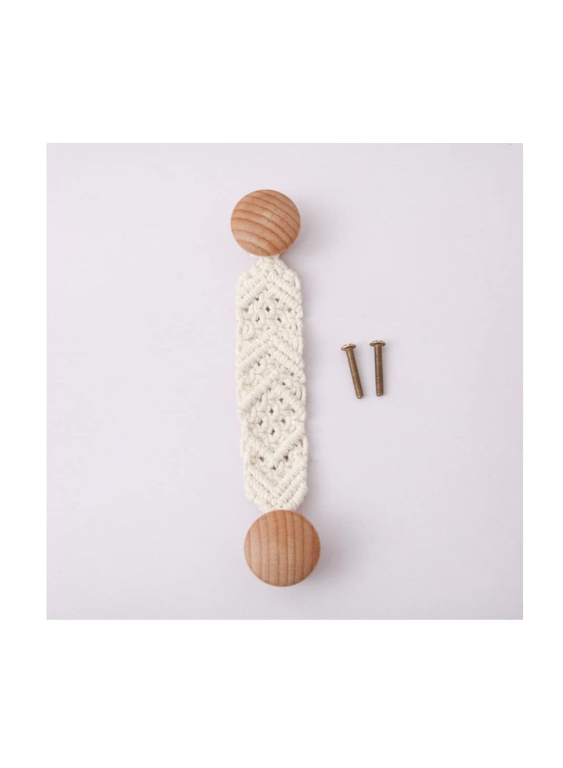 2 Pack Rope Knobs Door Handle Rope Knot Cabinet Drawer Cupboard Furniture Door Wooden Pulls Handles Drawer Pulls for Kitchen Cabinet Wardrobe Cupboard Cabinet knobs Dresser knobs