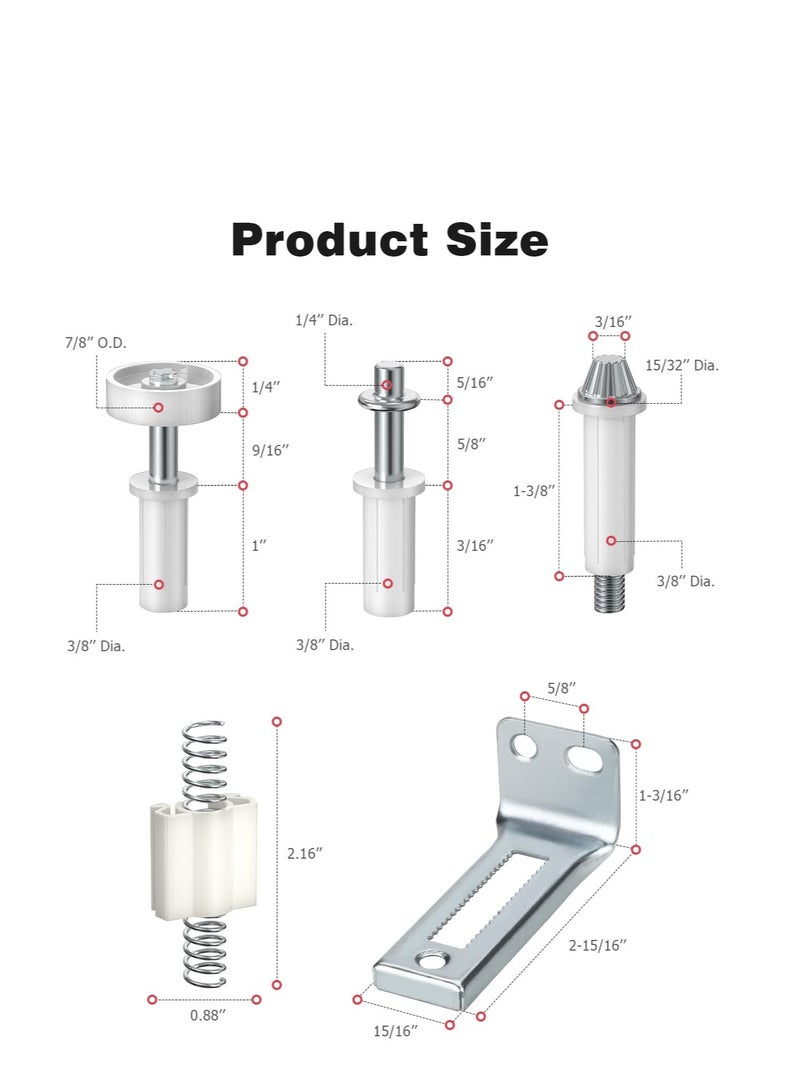 16 PCS Bifold Door Hardware Repair Kit,  Repair Replacement Parts for Bi-fold Door Sliding Door, Suitable for Folding Pocket Door Accordion Door Barn Door