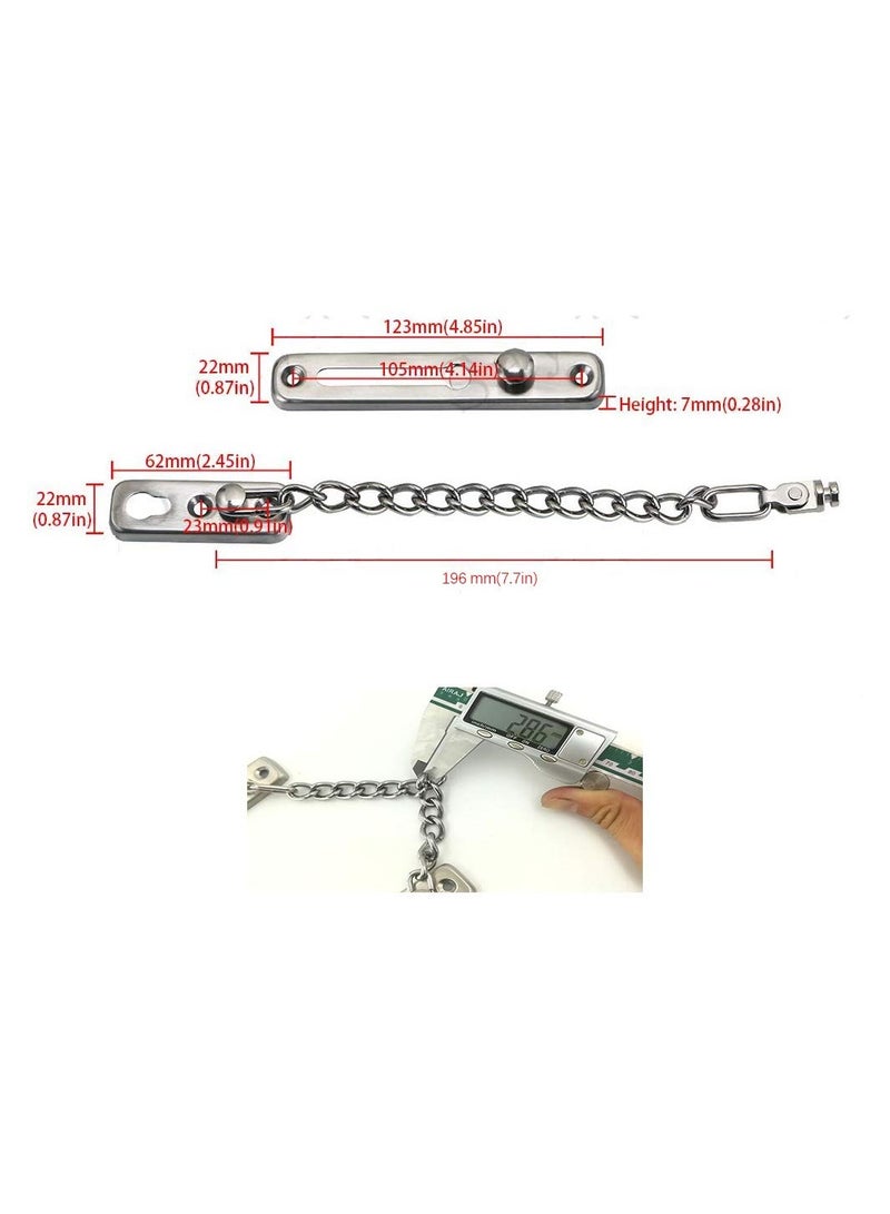 Stainless Steel Anti-Theft Chain, Safety Chain Thicker Door Chain Lock Security Chain Door Buckle Room Door Anti-Theft Buckle for Home Apartment Bedroom