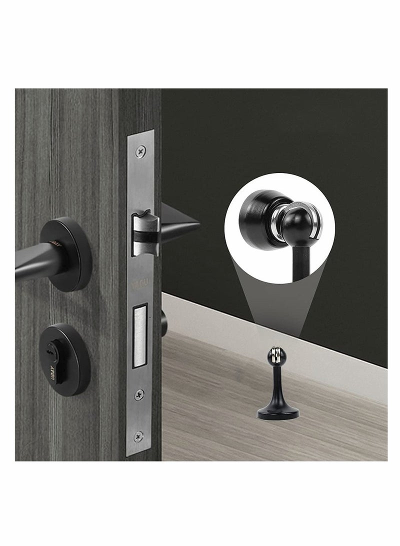 Magnetic Door Stops Door Stopper Stainless Steel Magnetic Doorstop Brushed Satin Nickel, Black Wall Floor Mounted Door Holder Door Catch for Bedroom Bathroom Kitchen Home Office