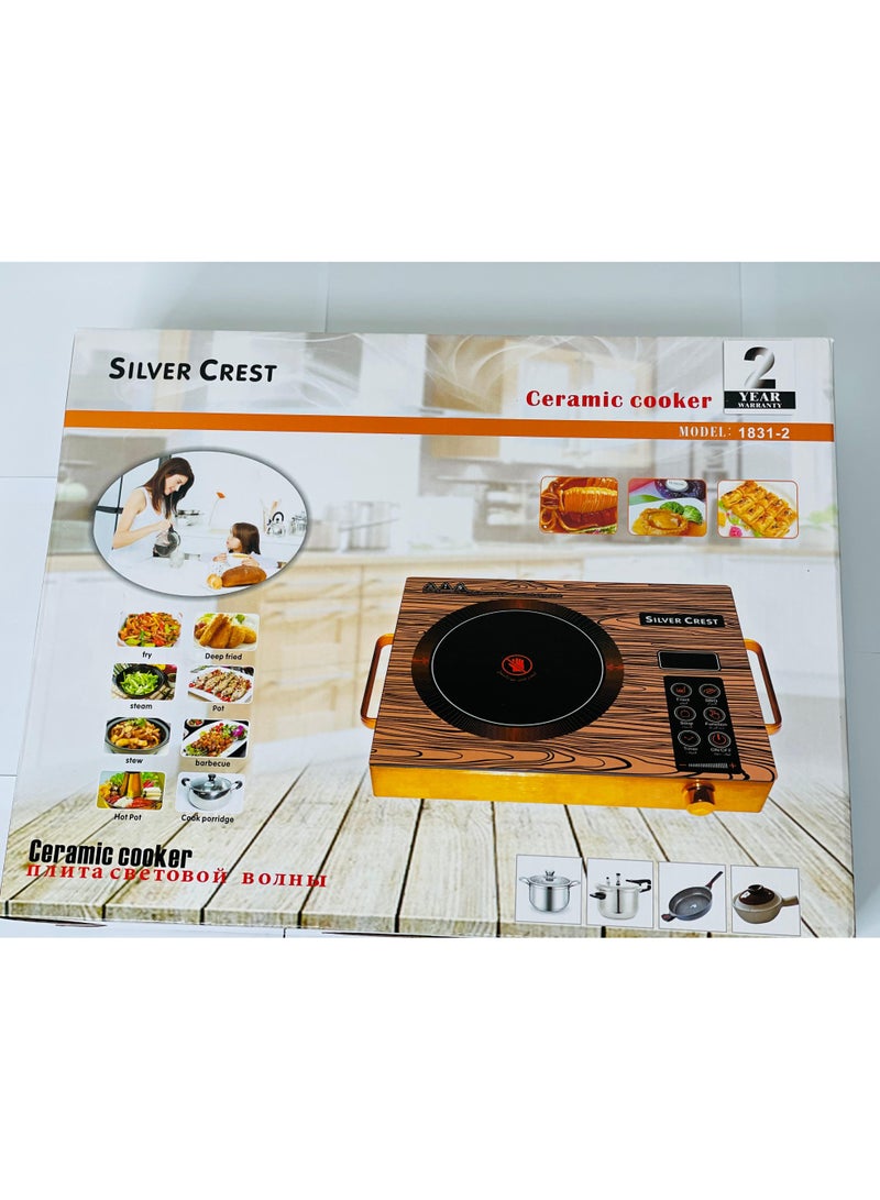 Digital Infrared ceramic Cooker With 2200W-4000W Ceramic Heating Element, 6 Digit LED Display, Touch Control, 08 Power/Temperature Levels For Adjustment, 3hr Programmable Timer