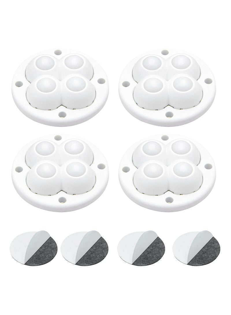 SYOSI 12 Pcs Self Adhesive Caster Wheels, Mini Caster Wheels for Small Appliances 360° Rotation Swivel Wheels Self Adhesive Nylonad Rollers for Bins/Storage Boxes/Furniture Bins (White)