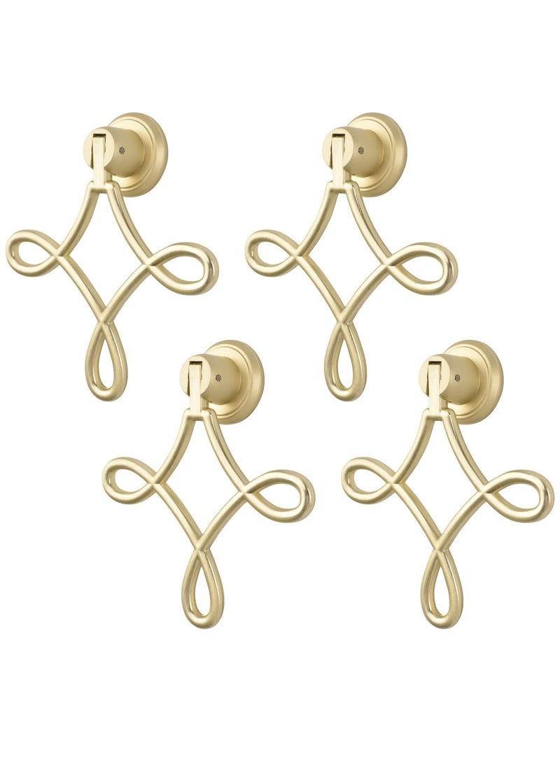 Chinese Knot Shaped Cabinet Pulls 4pcs Solid Gold Pendant Handles Knob Zinc Alloy Handles Knobs for Cabinets Drawer Door Furniture Decorative