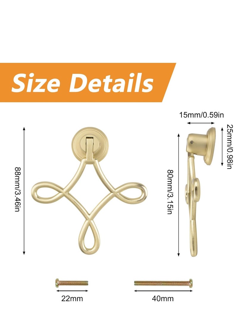 Chinese Knot Shaped Cabinet Pulls 4pcs Solid Gold Pendant Handles Knob Zinc Alloy Handles Knobs for Cabinets Drawer Door Furniture Decorative
