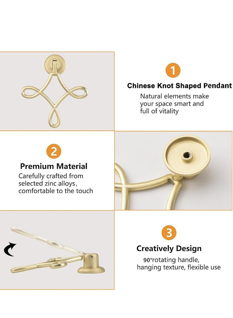 Chinese Knot Shaped Cabinet Pulls 4pcs Solid Gold Pendant Handles Knob Zinc Alloy Handles Knobs for Cabinets Drawer Door Furniture Decorative