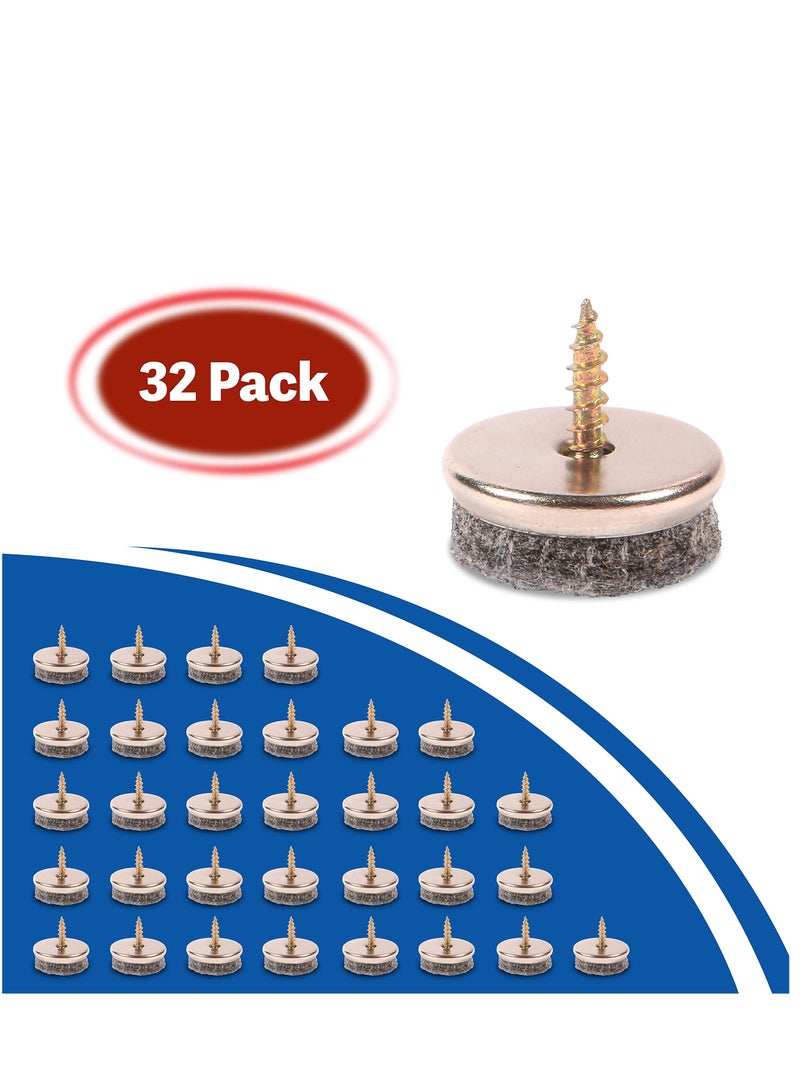 Furniture Felt Pads 22MM Diameter Felt Pads for Furniture Feet 5MM Thick Chair Leg Floor Protectors Furniture Pads with Easy Screw Installation are Ideal Floor Protector Pads