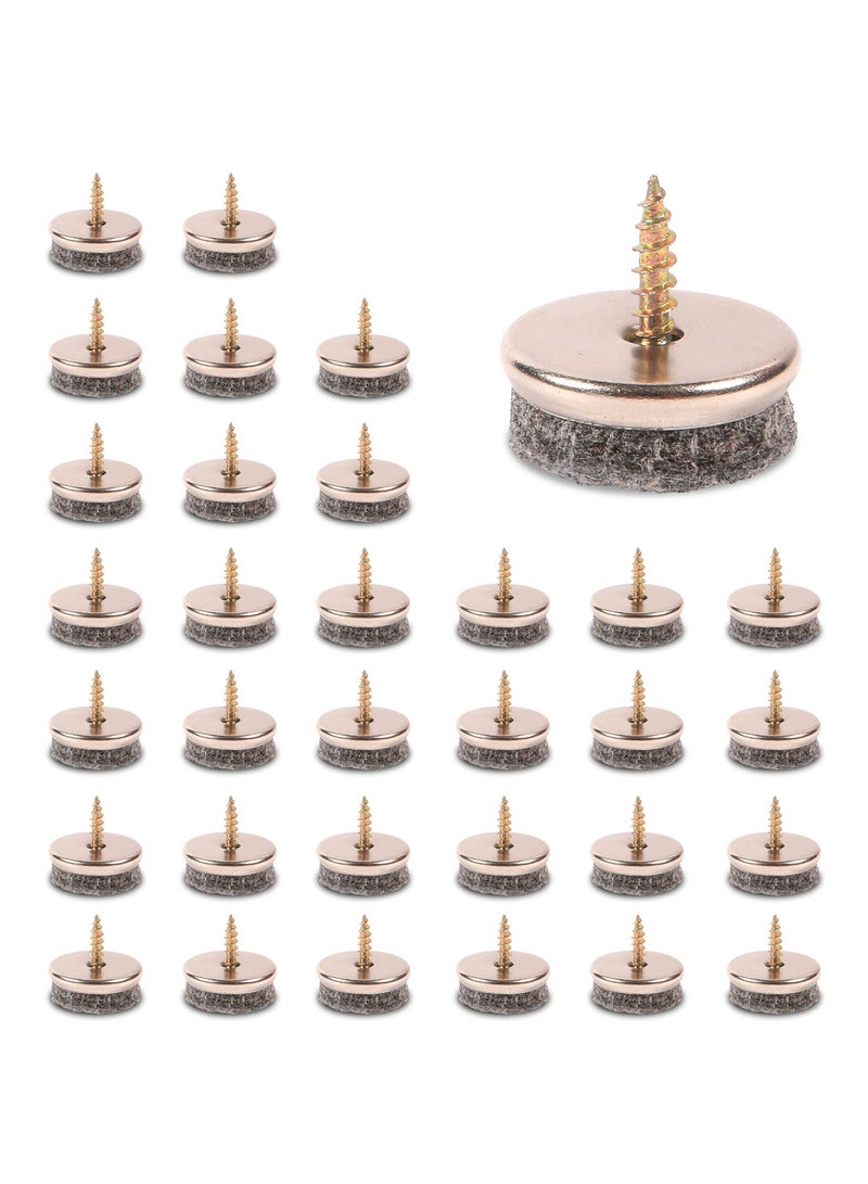 Furniture Felt Pads 22MM Diameter Felt Pads for Furniture Feet 5MM Thick Chair Leg Floor Protectors Furniture Pads with Easy Screw Installation are Ideal Floor Protector Pads