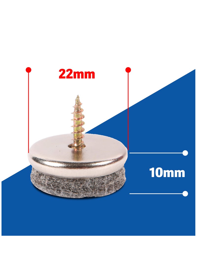 Furniture Felt Pads 22MM Diameter Felt Pads for Furniture Feet 5MM Thick Chair Leg Floor Protectors Furniture Pads with Easy Screw Installation are Ideal Floor Protector Pads