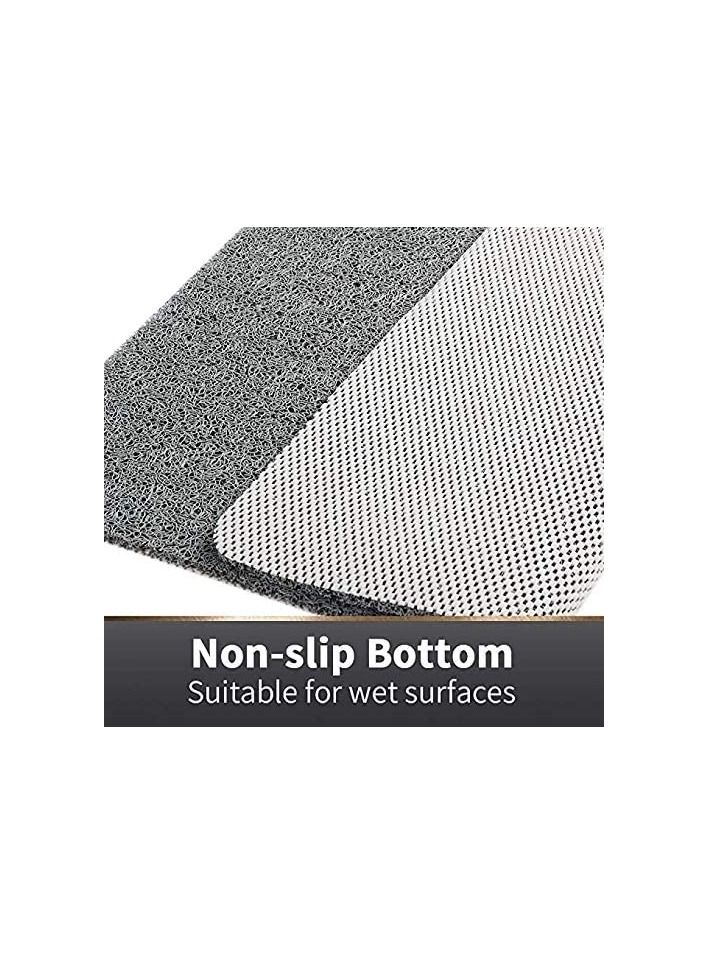Soft Textured Bath, Shower, Tub Mat, 24x16 Inch, Phthalate Free, Non Slip Comfort Bathtub Mats with Drain, PVC Loofah Bathroom Mats for Wet Areas, Quick Drying(Grey)