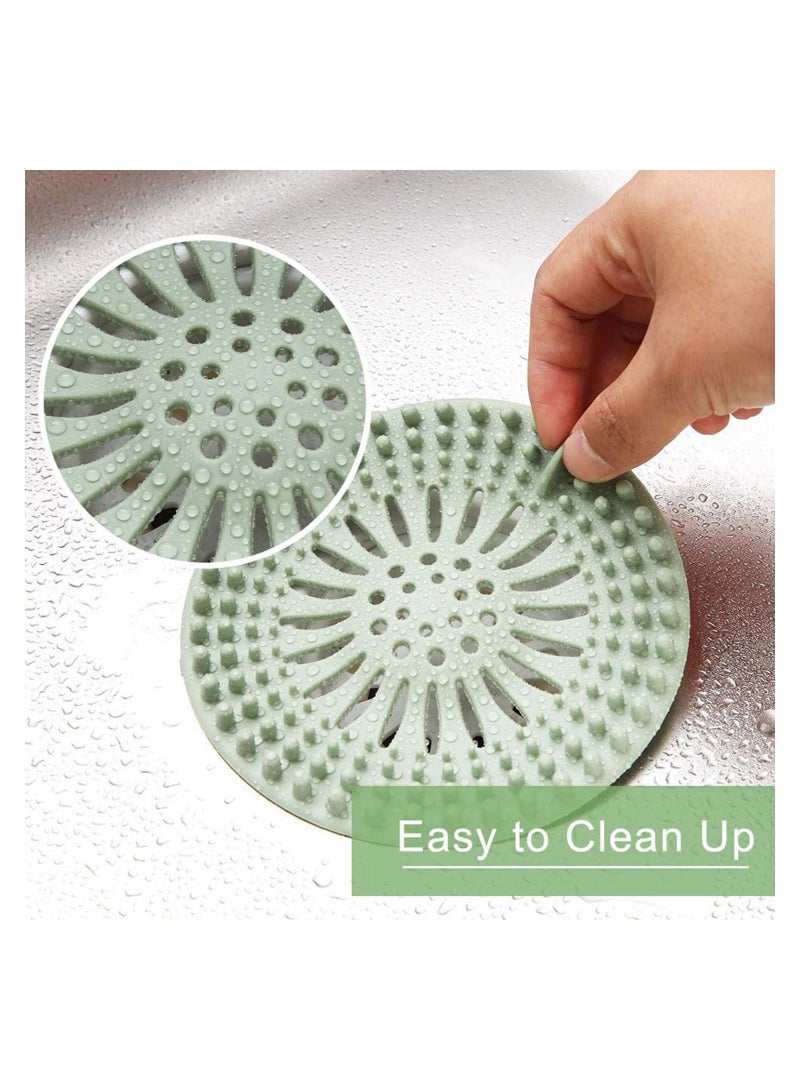 5 Pack Shower Drain Hair Catcher Bath Sink Bathtub Strainers Durable Silicone Hair Stopper Shower