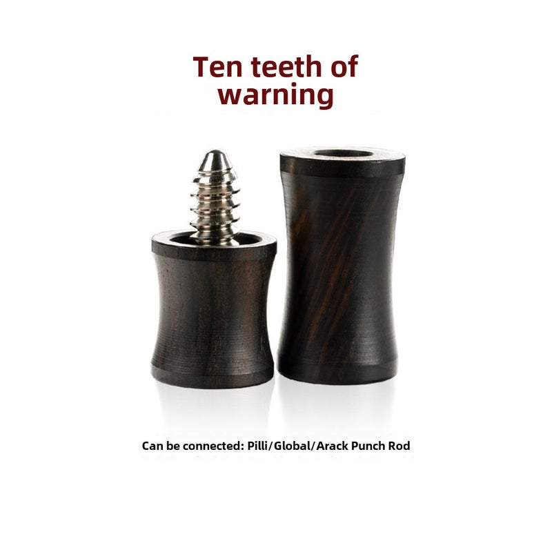Solid Wood Billiard Cue Mid Wheel Protective Cap Ebony Ten Teeth