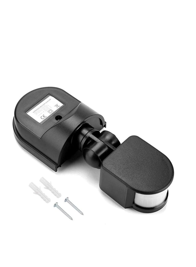 Infrared Sensor Switch Infrared Motion Sensor 110V-240V Adjustable PIR Body Motion Infrared Sensor 10A Waterproof Detector Bulb Switch Black IP44 Protection Level