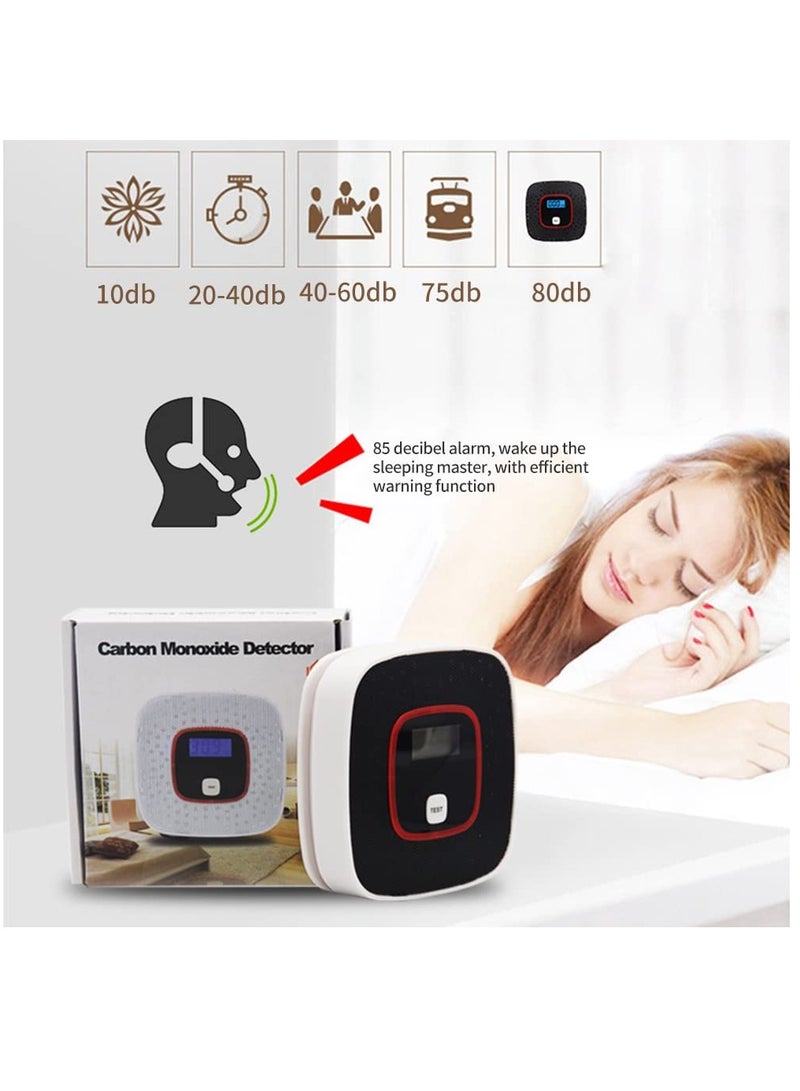 Carbon Monoxide Alarm, CO Detector with Digital Display Sensitive Intelligent Voice, Wall-mounted Type Disaster Prevention Supplies for Home Office Kitchen