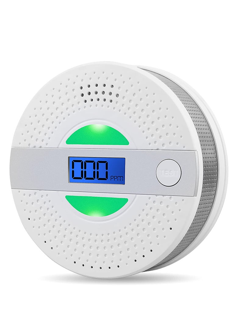 Carbon Monoxide Detector, CO Alarm with LCD Screen Battery Powered Dual Sensor Combination, Led Indicator, Loud Sound Alert