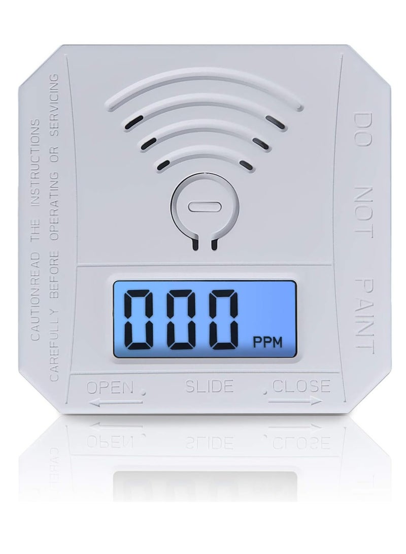 Carbon Monoxide Detector, CO Gas Monitor Alarm Detector CO Sensor with LED Digital Display and Sound Warning for Home, Depot, Battery Powered