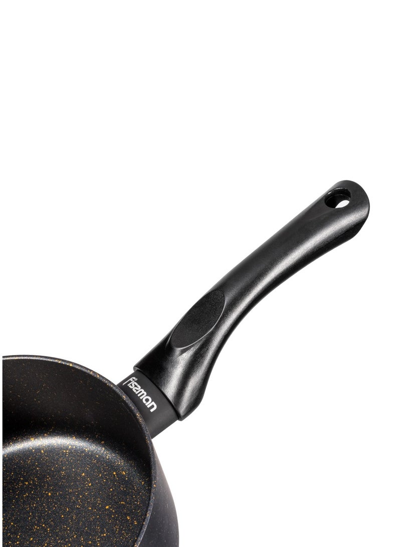 Saucepan with Glass Lid 1.5L, TouchStone Non-Stick Coating Aluminum Saucepan 16x8cm Forde Series