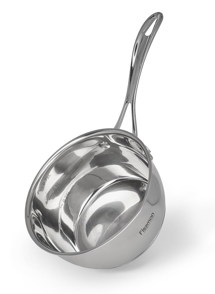 Saucepan 1000mL with Measuring Mark, Stainless Steel Saucepan 14x7cm Felice Series