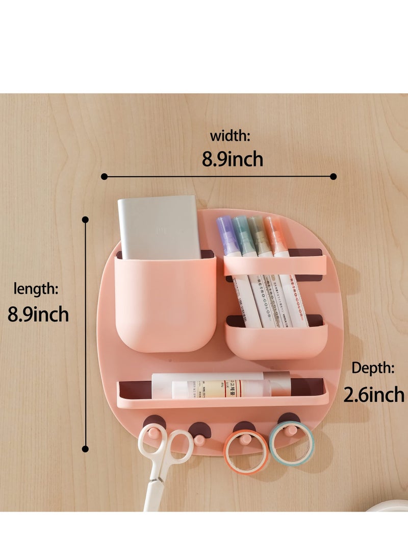 Remote Control Holder, Magazine Rack, Desk Organizers and Storage, Office Supplies Storage Box,Pen&Pencil Holder for Desk,Bedside Caddy For Dorm Bed,Locker Accessories,Bedroom Decor (Pink)