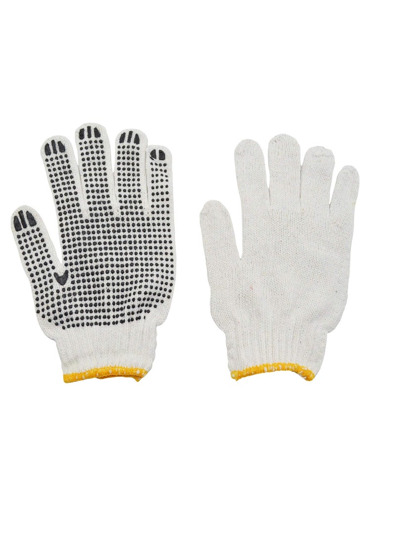 24 Pairs PVC Dotted Knit Work Gloves for Men Women Comfortable Non Slip Cotton Gloves Work Gloves for Painter Mechanic Industrial Warehouse Gardening Construction One Size Bulk