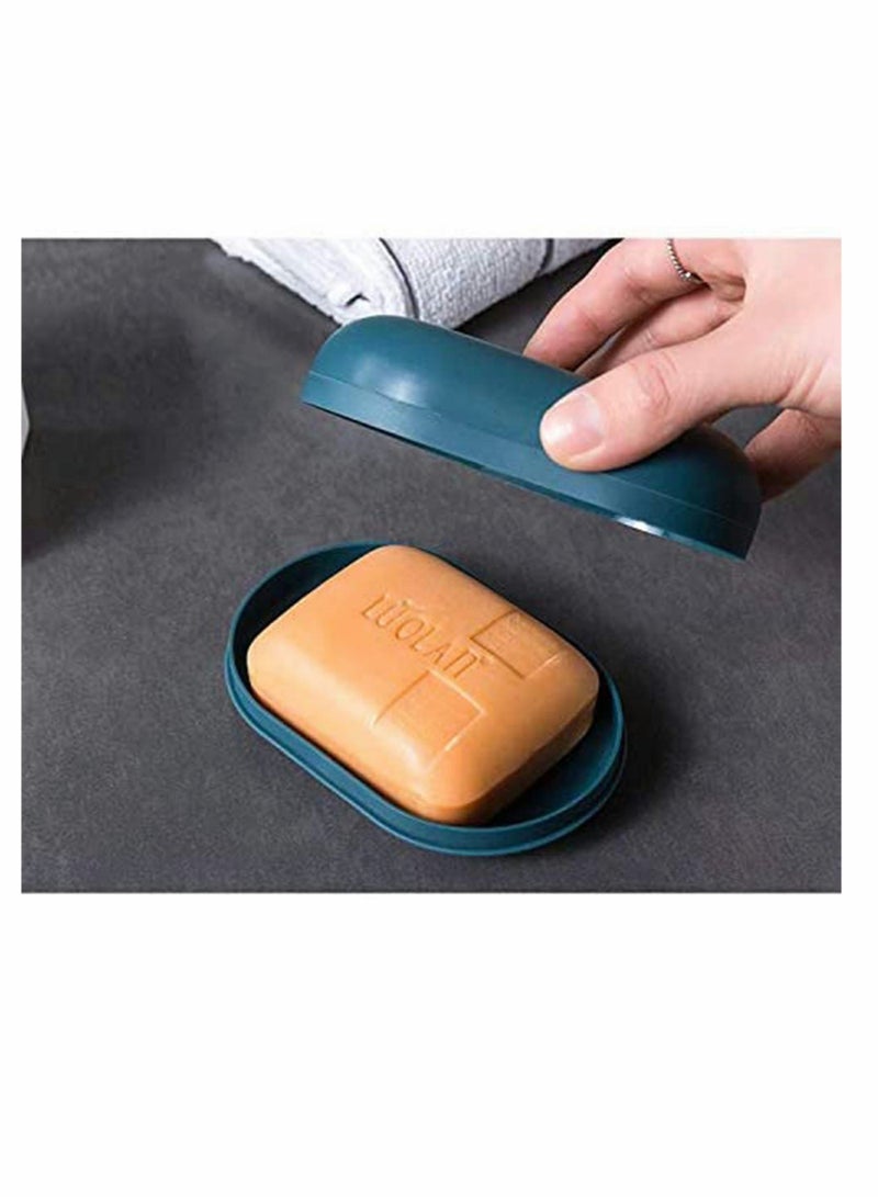 2Pack Soap Dish Travel Soap Box Soap Container Container Soap Tray, Soap Box Case, Holder for Sponges Hand Soap Dish Perfect for Gift, Travel Blue White