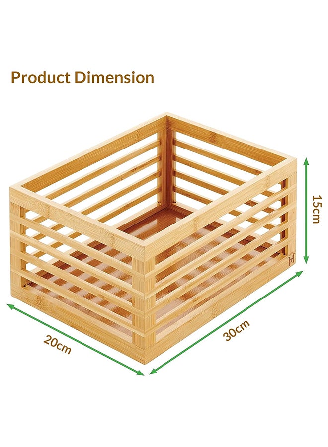 HomePro Bamboo Storage Box Versatile Eco-Friendly Organizer and Storage Solution for Wardrobe Closet and Picnic Essentials Enhancing Aesthetic Appeal While Meeting Your Storage Needs