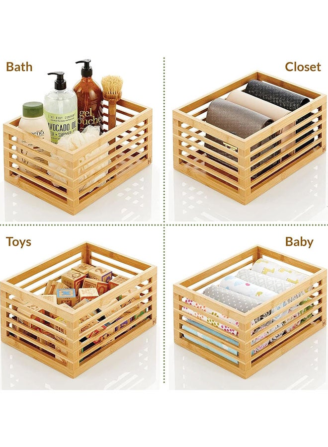 HomePro Bamboo Storage Box Versatile Eco-Friendly Organizer and Storage Solution for Wardrobe Closet and Picnic Essentials Enhancing Aesthetic Appeal While Meeting Your Storage Needs