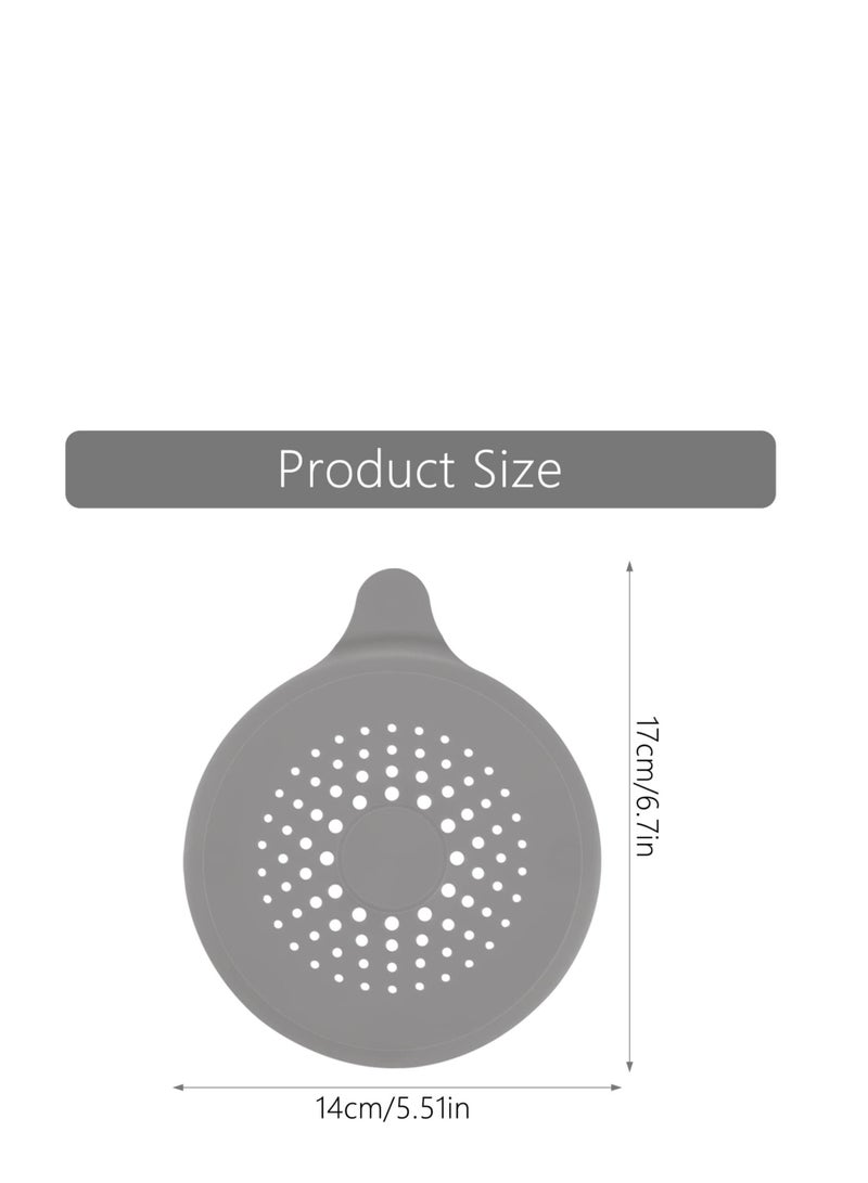 Shower Drain Hair Catcher, 4 Pcs Silicone Drain Protector, Sink Strainer Protector, with Suction Cups Strainer Trap, Strainer Plug Trap Filter Drain Covers for Sinks Bathroom, Bathtub, Kitchen