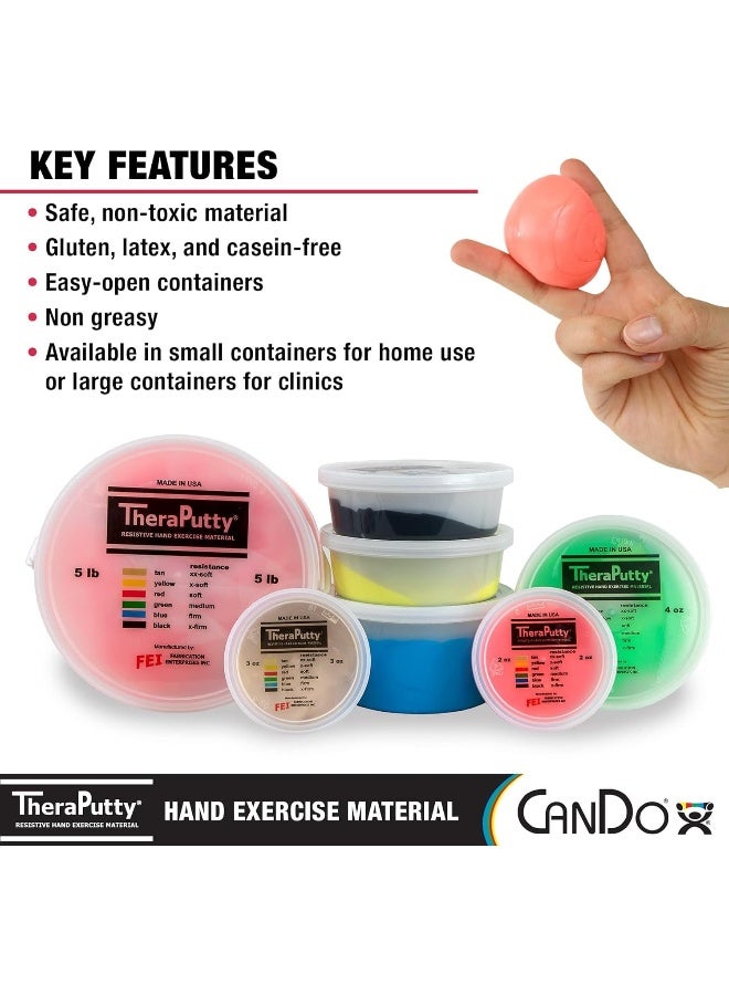 Cando Theraputty Standard Hand Exercise Putty For Rehabilitation Exercises Hand Therapy Occupational Therapy Hand Strengthening Improve Motor Skills Stress Relief