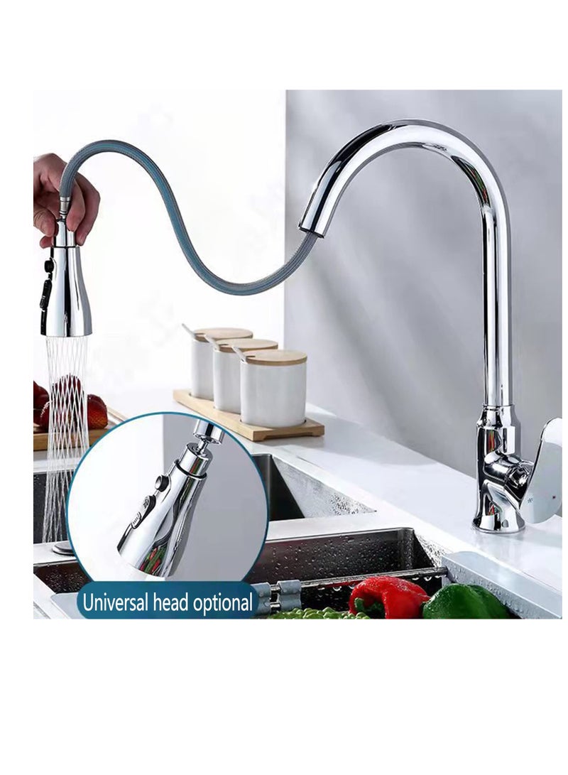 360 degree Swivel Faucet Tap Aerator,with 3 Water Outlet Modes,Water Saving Splash Proof Kitchen Bathroom Head Sink Spout,Apply to 22 to 24mm Tap Spray Head (Sliver)
