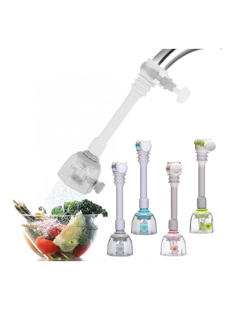 Faucet Nozzle Rotary Water Saving Kitchen Tap Anti Splash Spout Extension Extender Hose Aerator Filter Sprayer Sink Attachment Economizer Bathroom Household 4Pcs