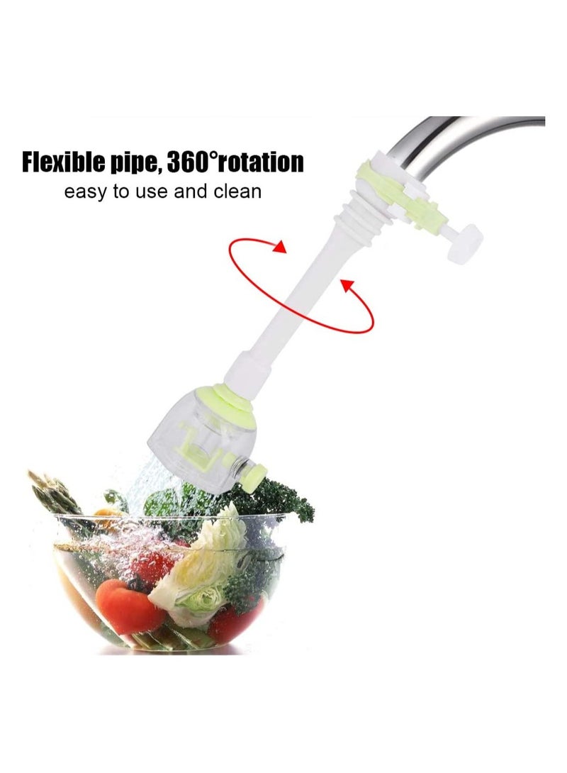 Faucet Nozzle Rotary Water Saving Kitchen Tap Anti Splash Spout Extension Extender Hose Aerator Filter Sprayer Sink Attachment Economizer Bathroom Household 4Pcs
