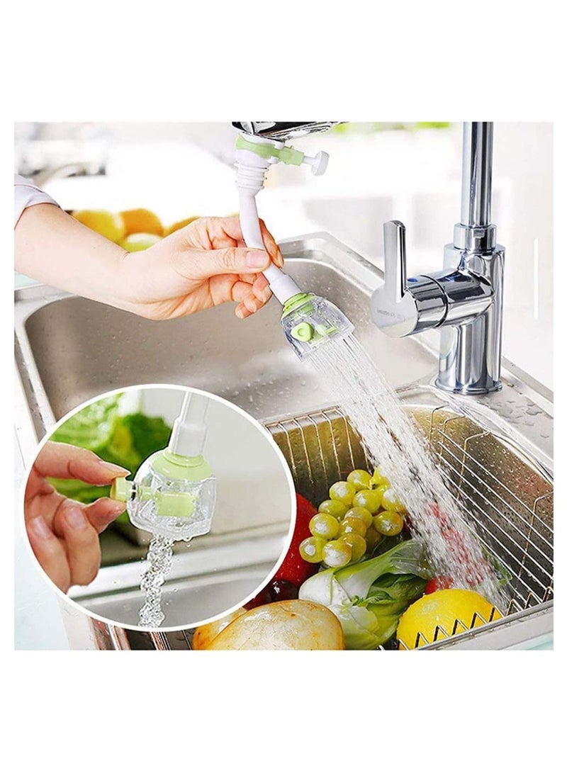 Faucet Nozzle Rotary Water Saving Kitchen Tap Anti Splash Spout Extension Extender Hose Aerator Filter Sprayer Sink Attachment Economizer Bathroom Household 4Pcs