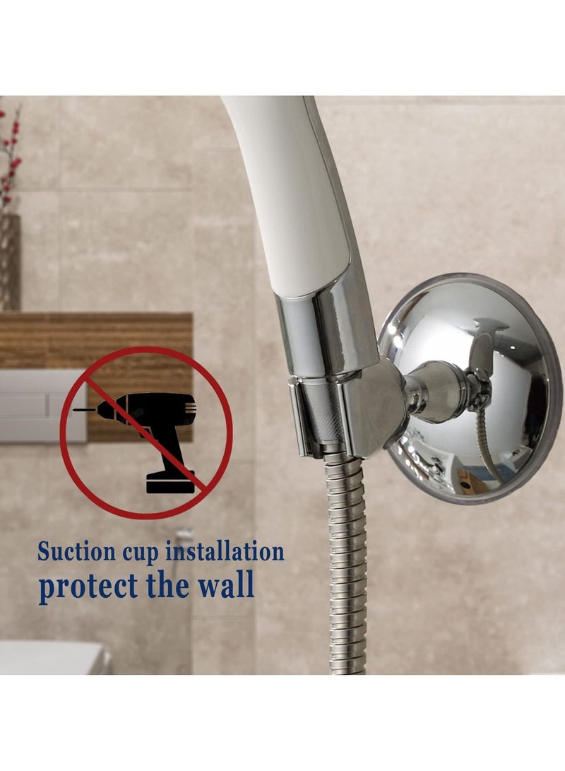 Shower Head Holders,360°Rotation Adjustable Shower Bracket,Adjustable Removable Shower Head Mount, Vacuum Suction Cup