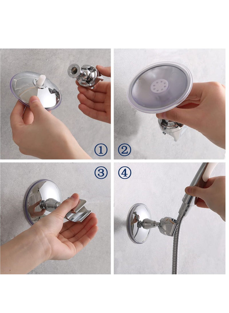 Shower Head Holders,360°Rotation Adjustable Shower Bracket,Adjustable Removable Shower Head Mount, Vacuum Suction Cup