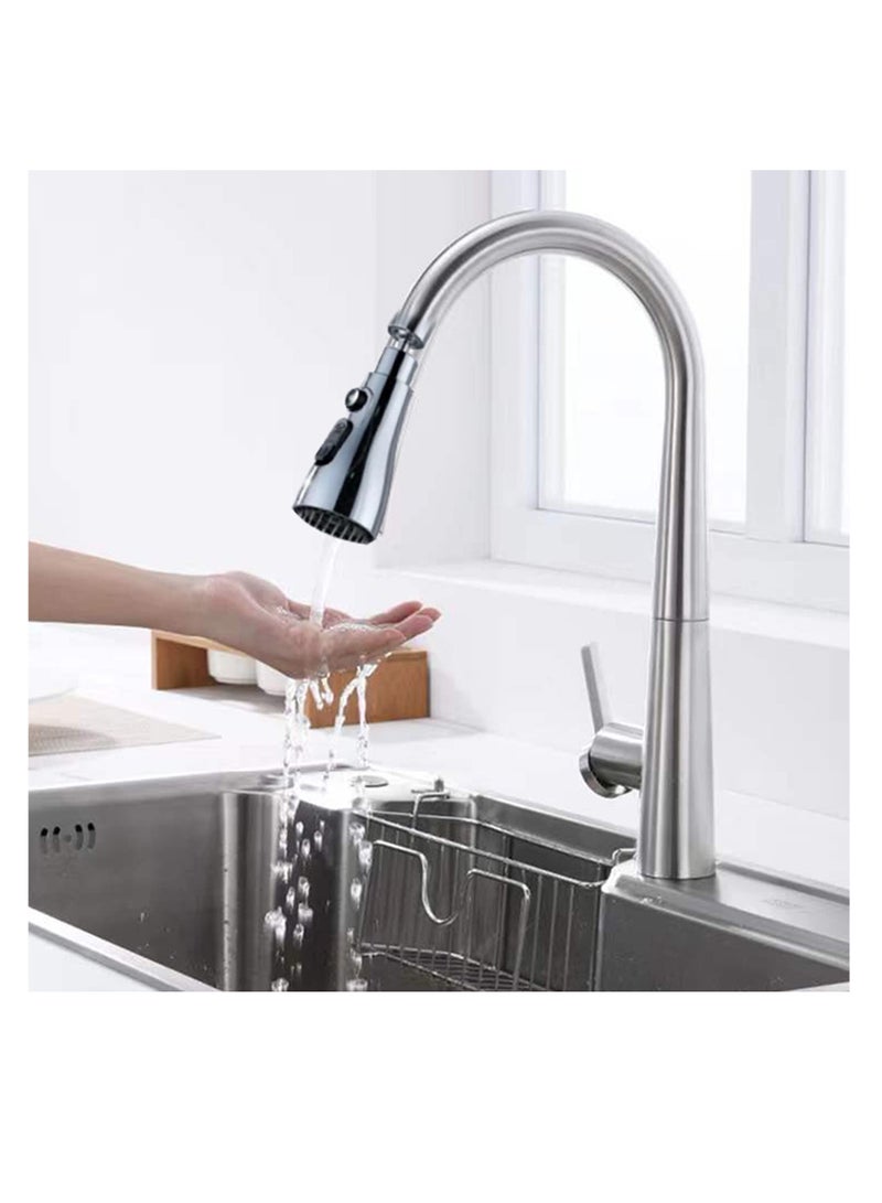 360 degree Swivel Faucet Tap Aerator,with 3 Water Outlet Modes,Water Saving Splash Proof Kitchen Bathroom Head Sink Spout,Apply to 22 to 24mm Tap Spray Head (Sliver)