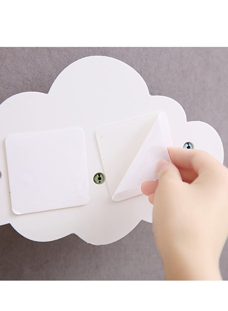 Self Adhesive Hooks Plastic, 3 Pieces Coat Hook Cartoon Cloud Strong Sticky No Drill Needed Wall for Use in Children's Room Nursery Bedroom Kitchen