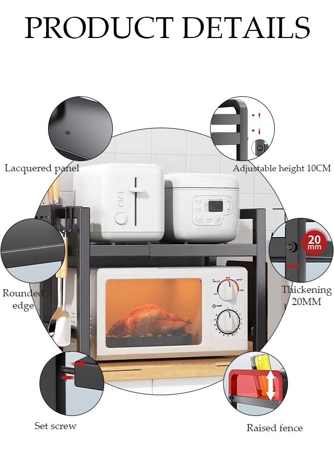 Microwave Oven Rack, Microwave Oven Rack, Expandable Horizontal Extension Microwave Shelf, Toaster Stand Shelf for Kitchen Supplie Kitchen Counter Organizer for Toaster Oven Rice Cooker